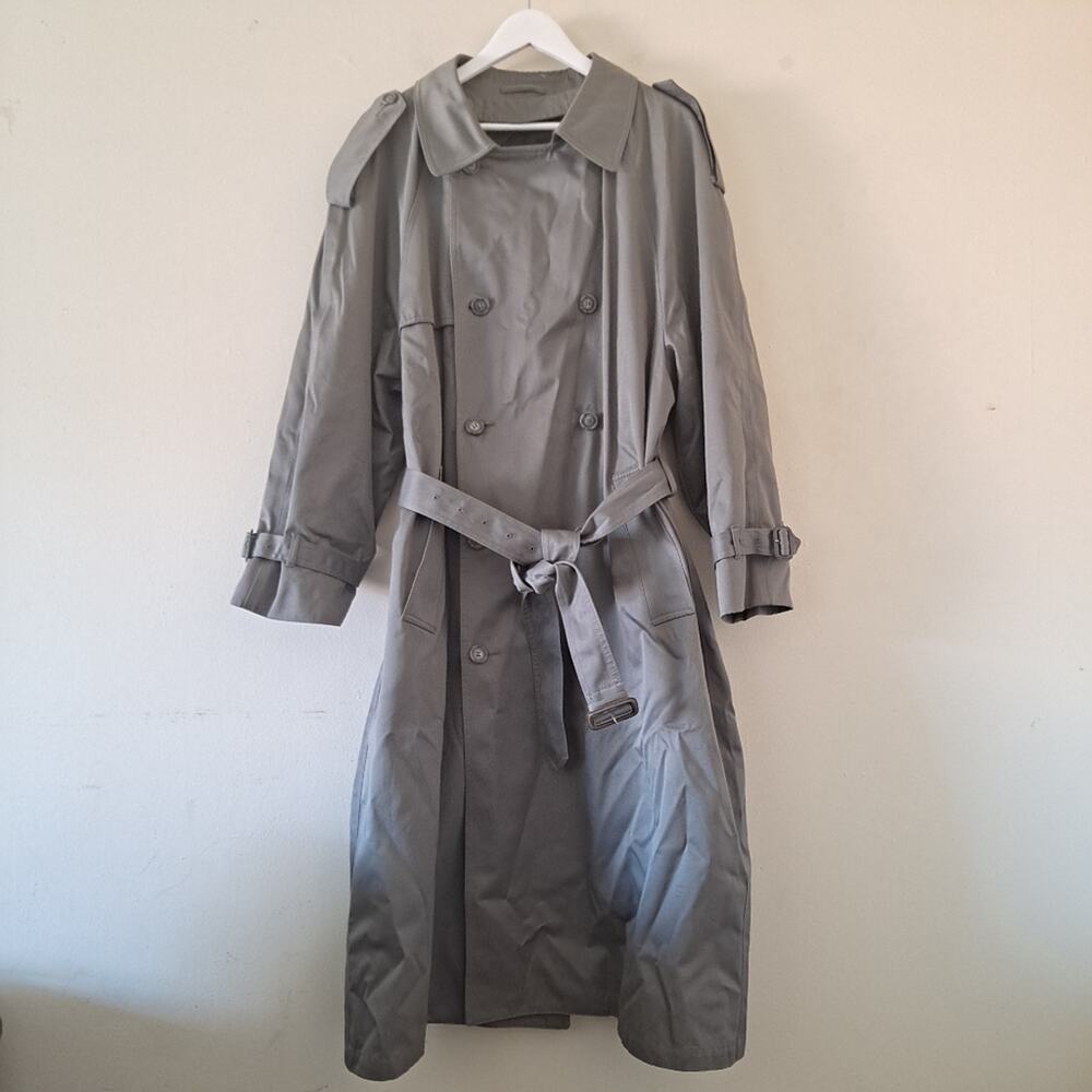 London Fog Khaki green Long Sleeve Trench Peacoat